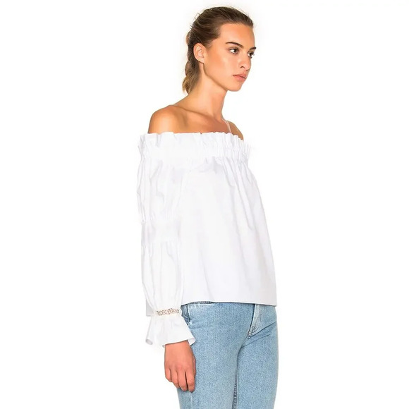 Alexis Ellen Off-The-Shoulder Top White Size L - Picture 3 of 10